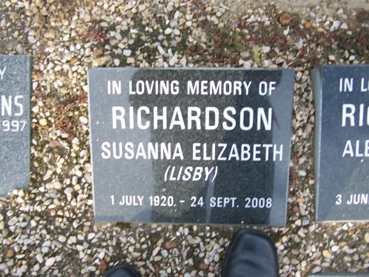 RICHARDSON Susanna Elizabeth 1920-2008