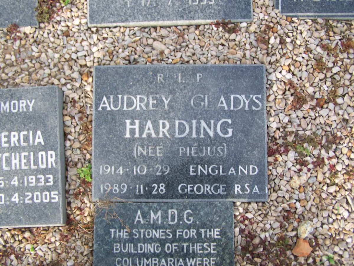 HARDING Audrey Gladys nee PIEJUS 1914-1989