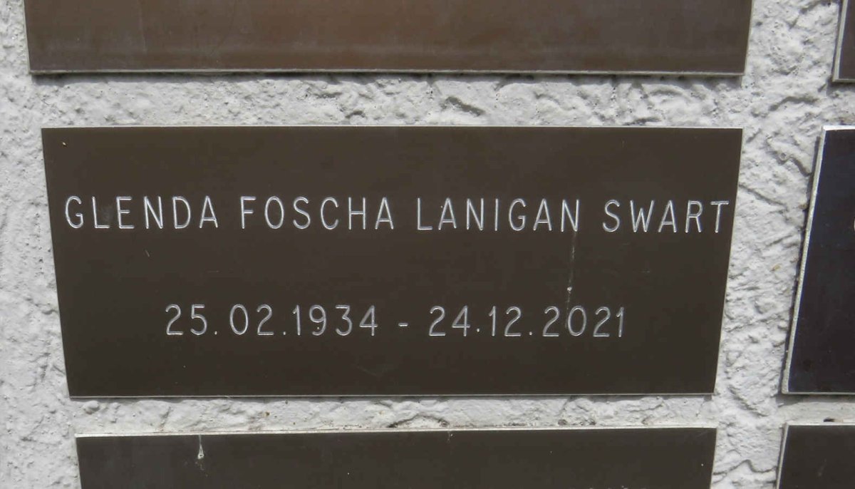 SWART Glenda Foscha Lanigan 1934-2021