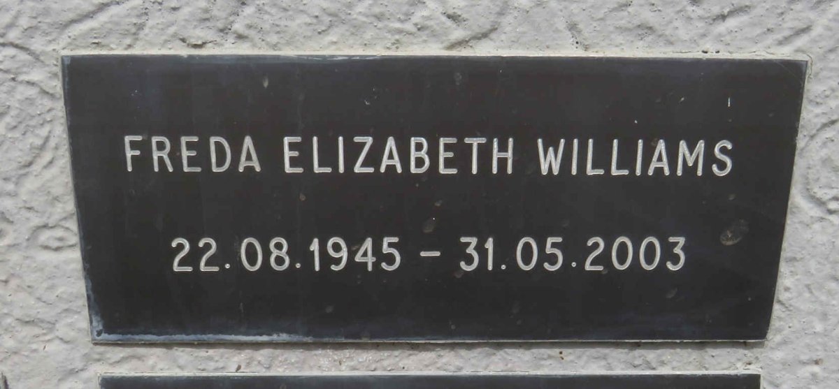 WILLIAMS Freda Elizabeth 1945-2003