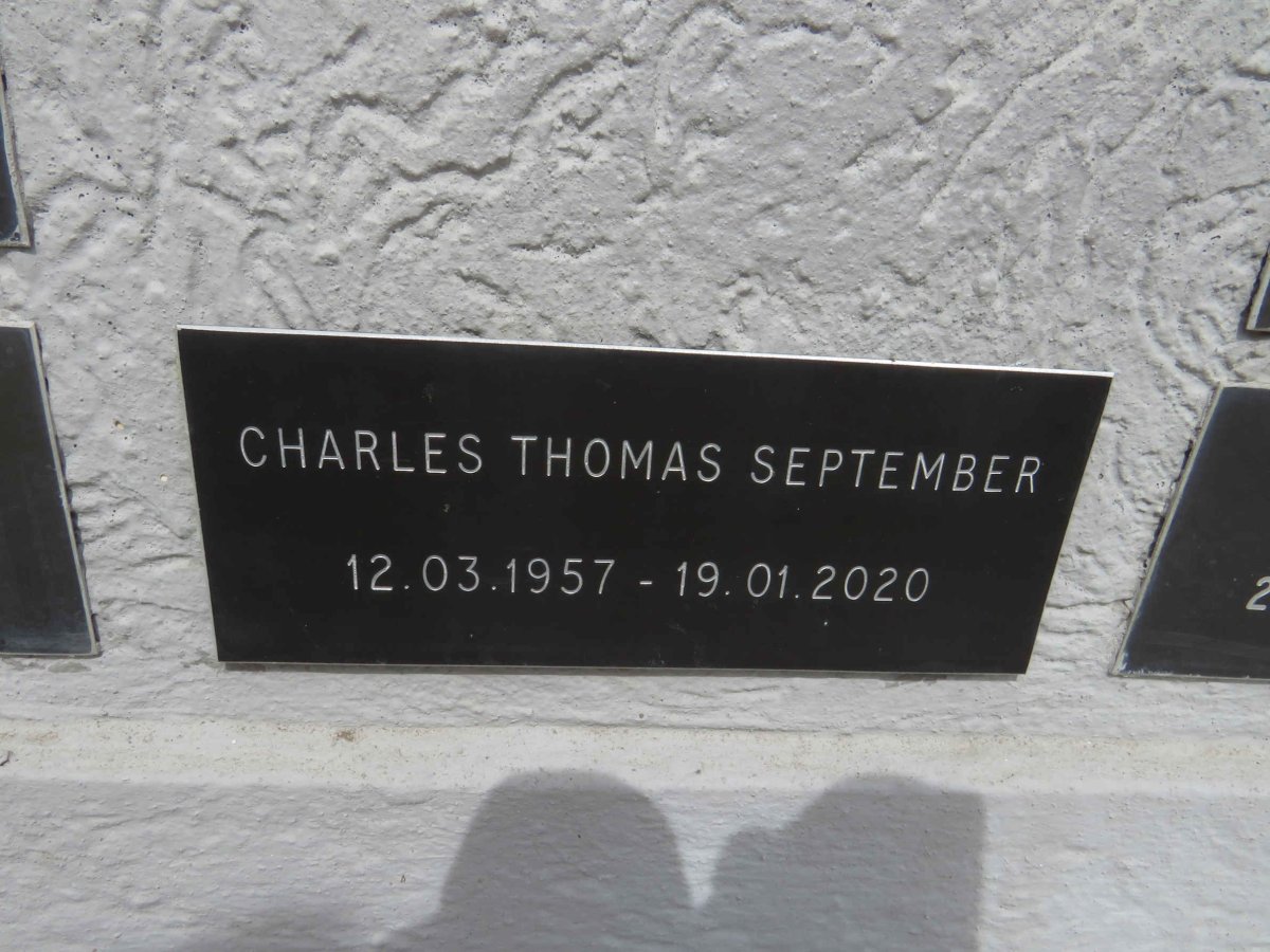 SEPTEMBER Charles Thomas 1957-2020