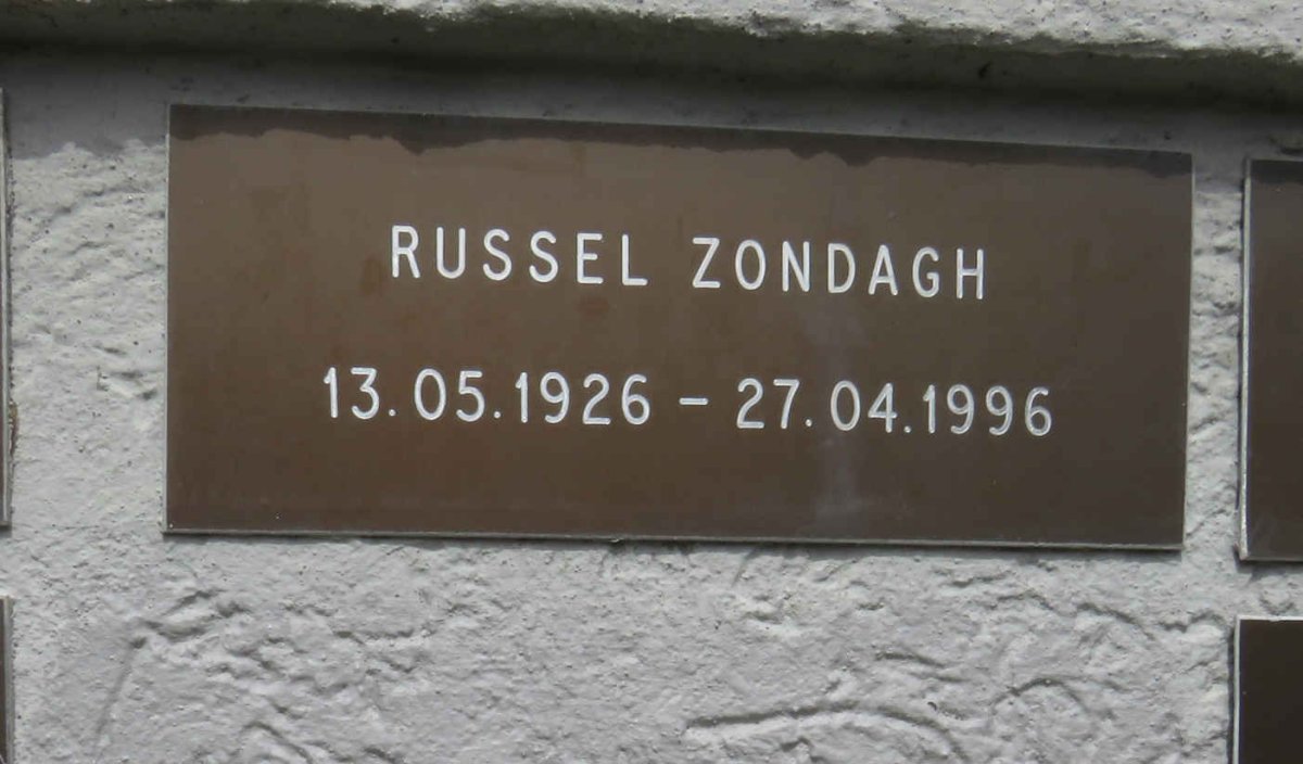 ZONDAGH Russel 1926-1996