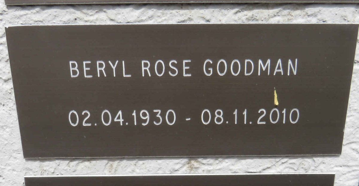 GOODMAN Beryl Rose 1930-2010