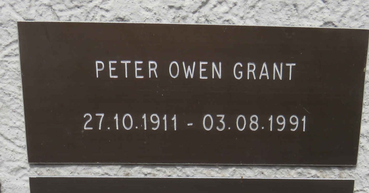 GRANT Peter Owen 1911-1991
