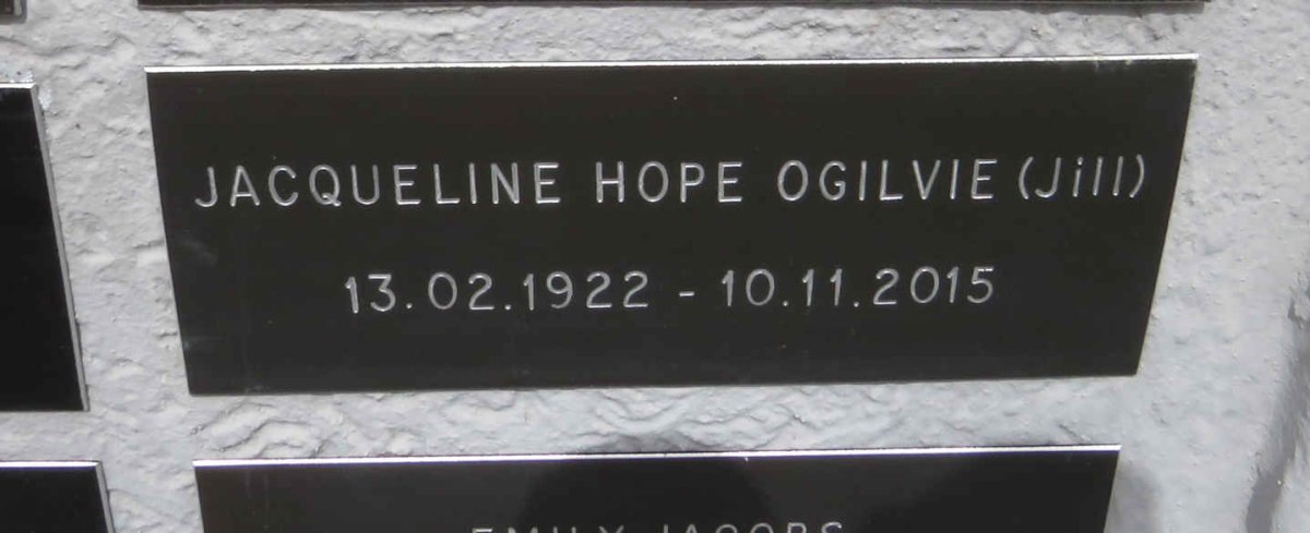 OGILVIE Jacqueline Hope 1922-2015