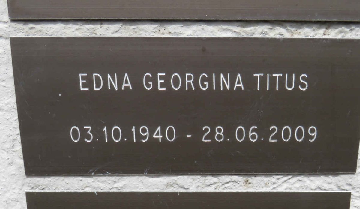 TITUS Edna Georgina 1940-2009