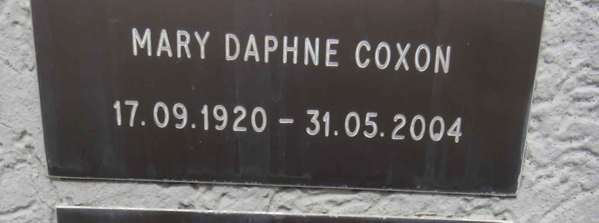 COXON Mary Daphne 1920-2004