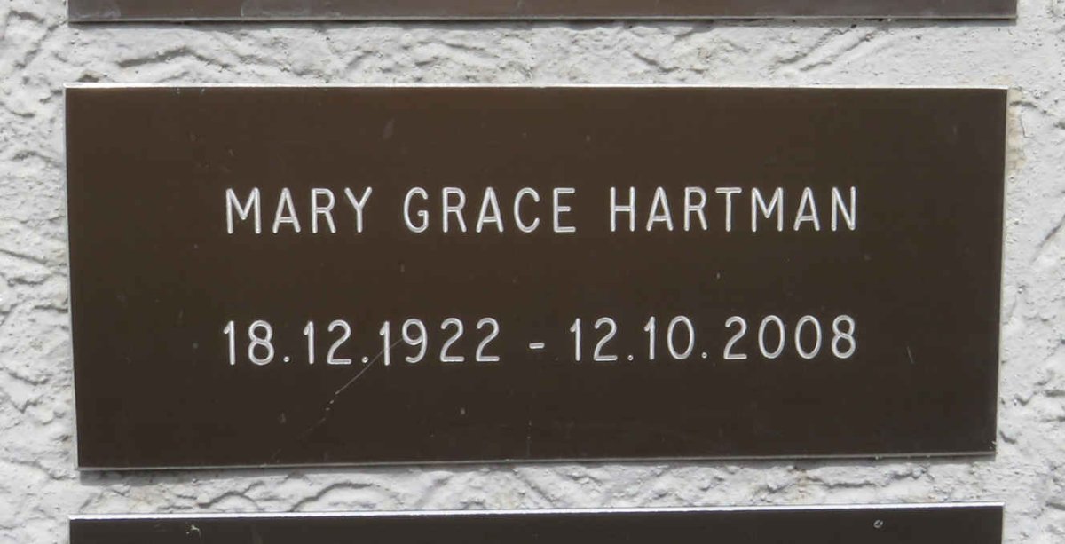 HARTMAN Mary Grace 1922-2008