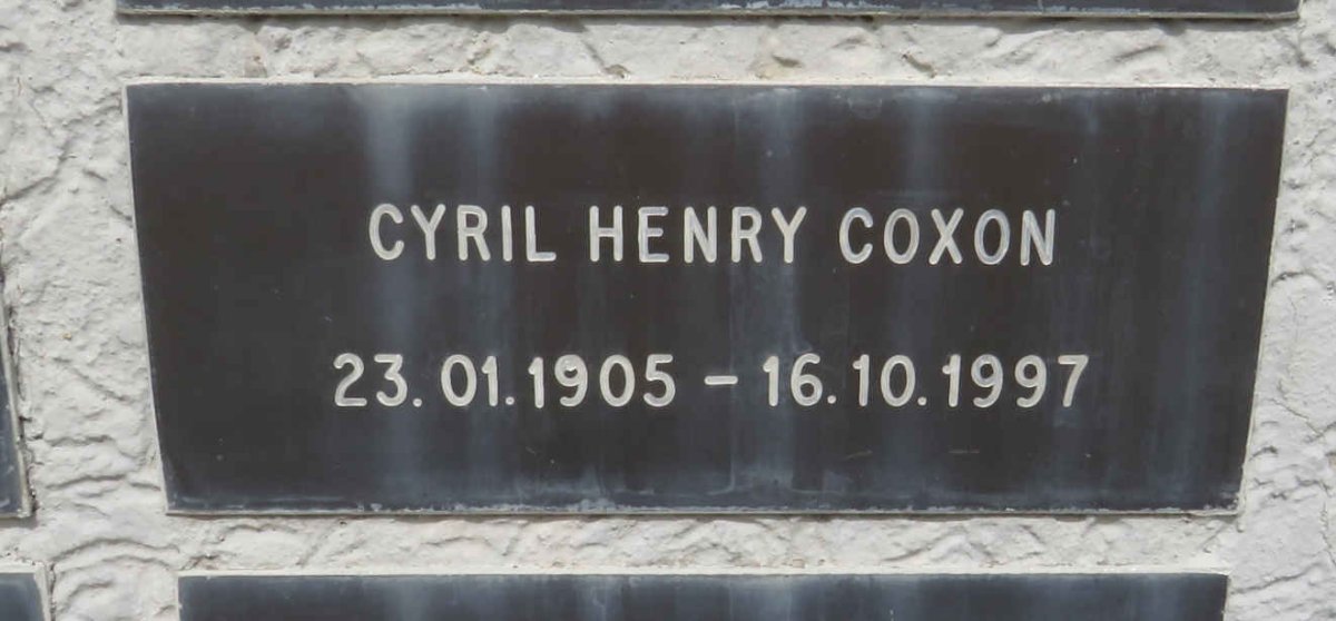 COXON Cyril Henry 1905-1997