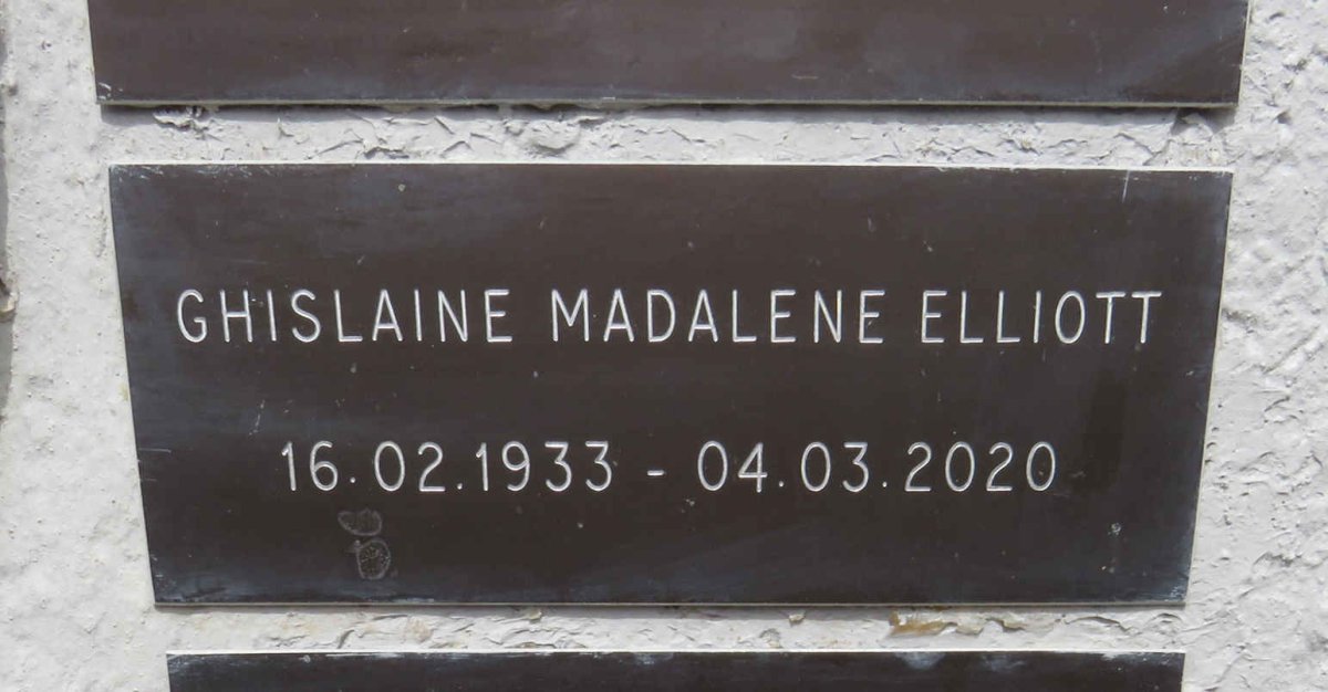 ELLIOTT Gislaine Madalene 1933-2020