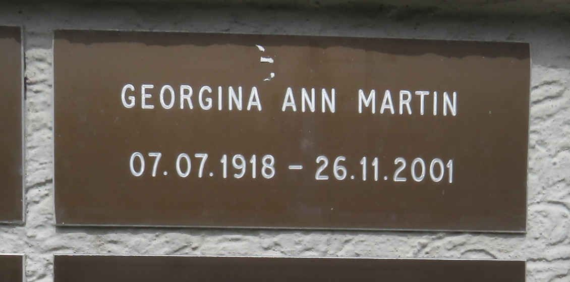 MARTIN Georgia Ann 1918-2001
