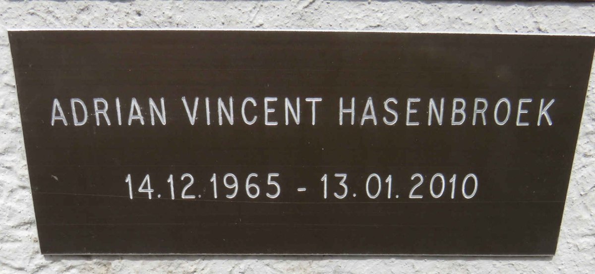 HASENBROEK Adrian Vincent 1965-2010
