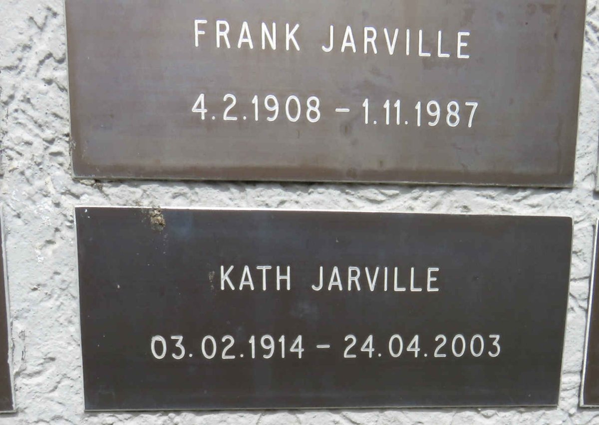 JARVILLE Frank 1908-1987 & Kath 1914-2003