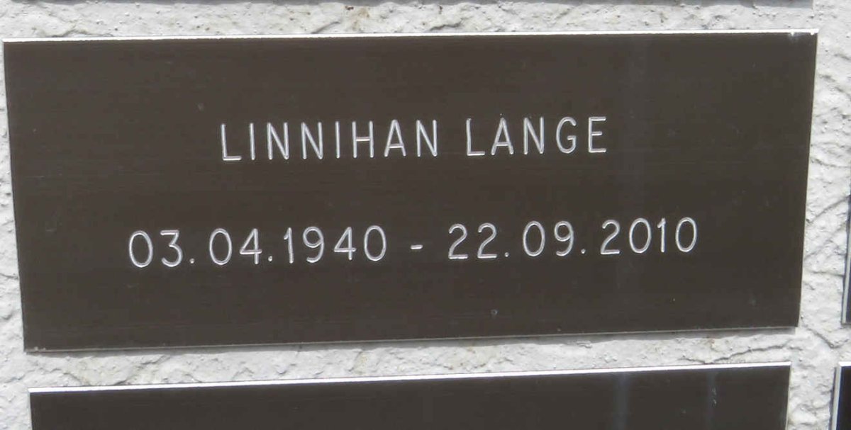 LANGE Linnihan 1940-2010