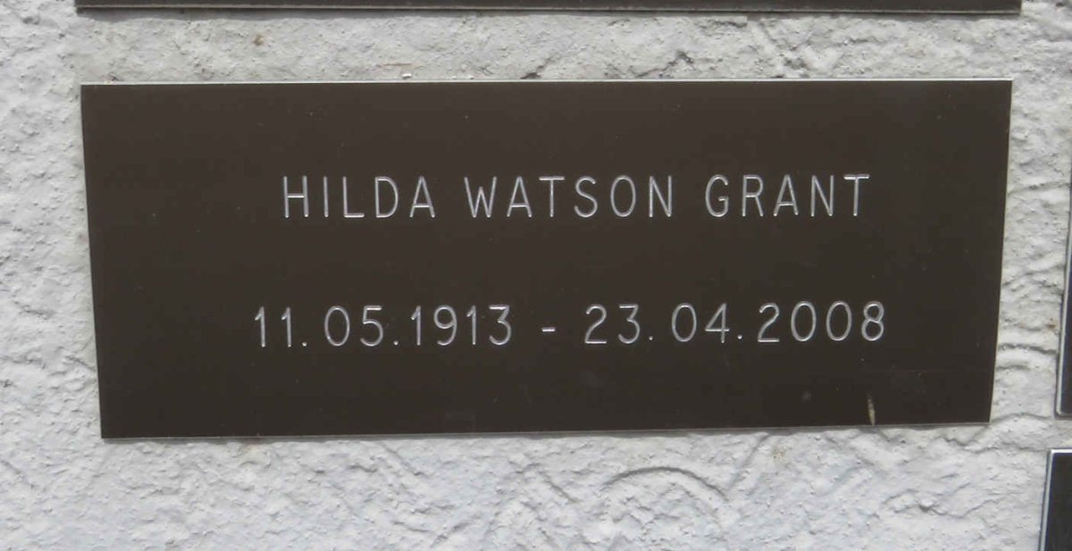 GRANT Hilda Watson 1913-2008