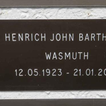 WASMUTH Henrich John Barthold 1923-2018