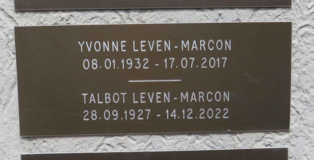 MARCON Talbot, LEVEN- 1927-2022 & Yvonne 1932-2017