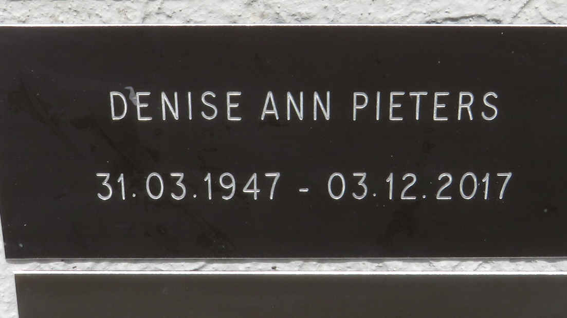 PIETERS Denise Ann 1947-2017 
