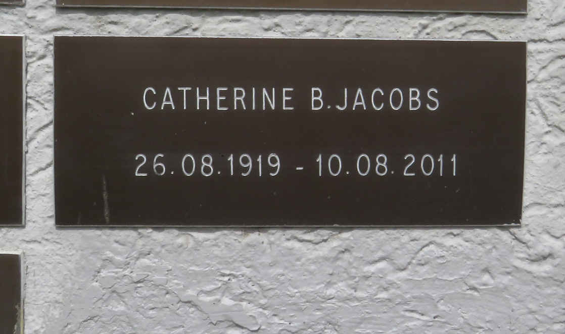 JACOBS Catherine B. 1919-2011