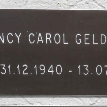 GELDERBLOEM Nancy Carol 1940-2020
