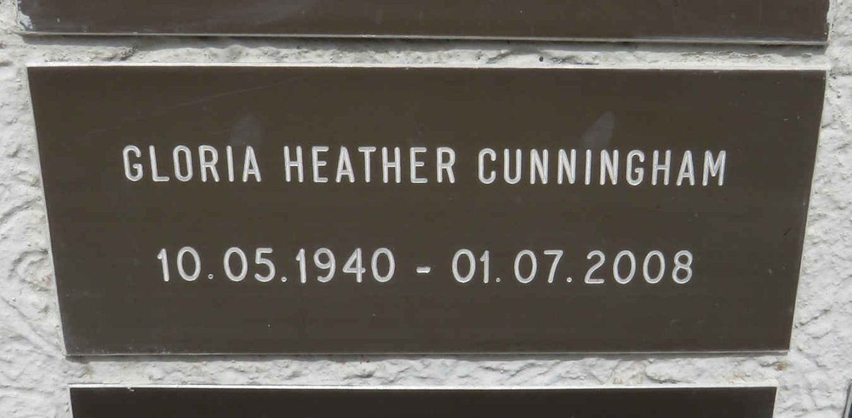 CUNNINGHAM Gloria Heather 1940-2008
