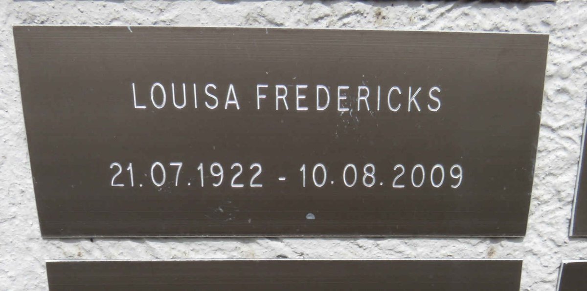 FREDERICKS Louisa 1922-2009