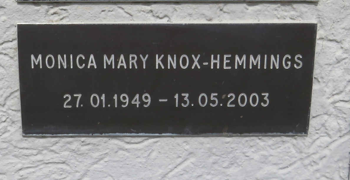 HEMMINGS Monica Mary, KNOX- 1949-2003