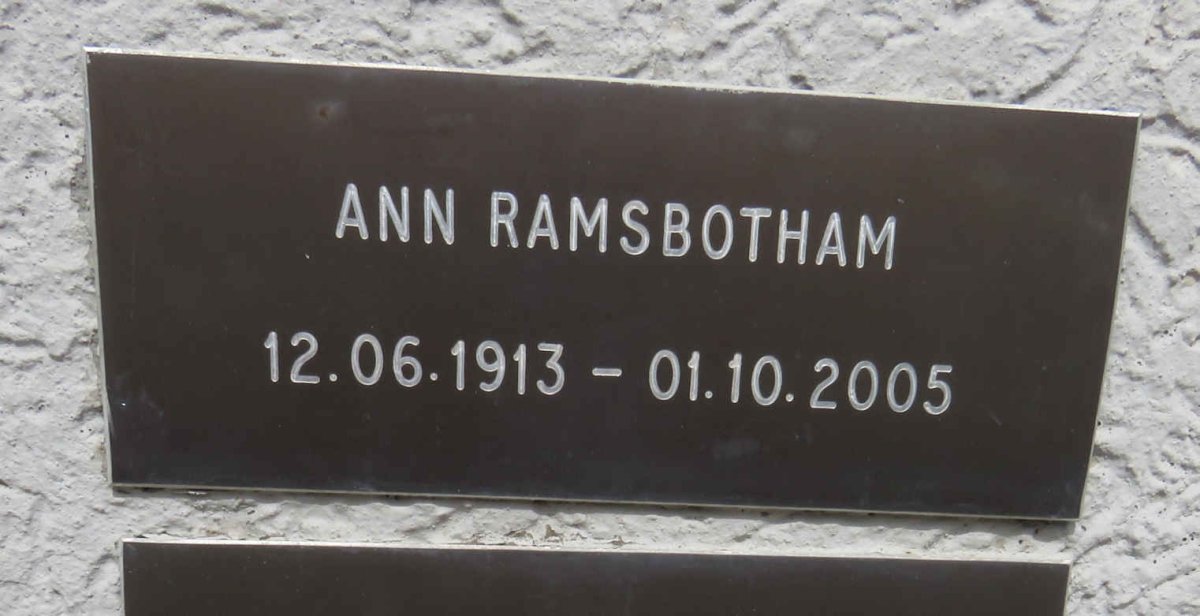 RAMSBOTHAM Ann 1913-2005