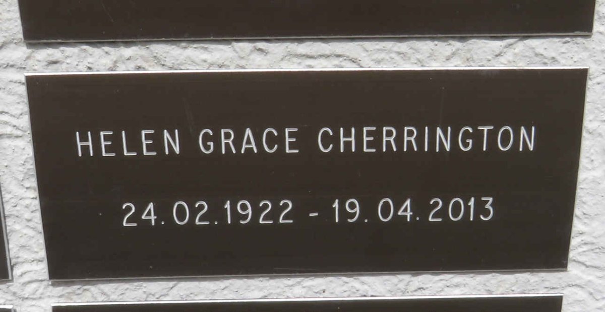 CHERRINGTON Helen Grace 1922-2013