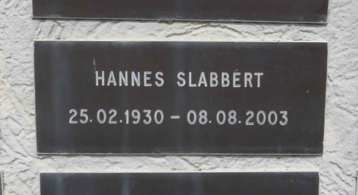 SLABBERT Hannes 1930-2003