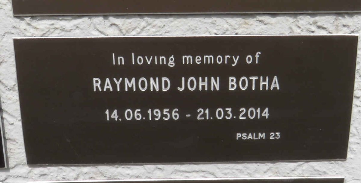 BOTHA Raymond John 1956-2014