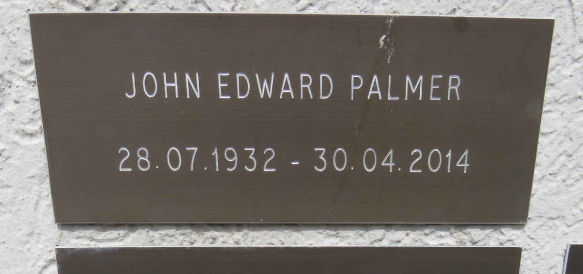 PALMER John Edward 1932-2014
