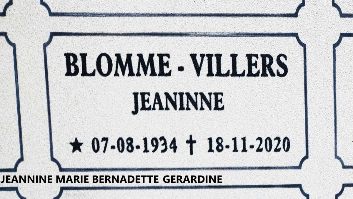 VILLERS Jeaninne Marie Bernadette Geradine, BLOMME 1934-2020