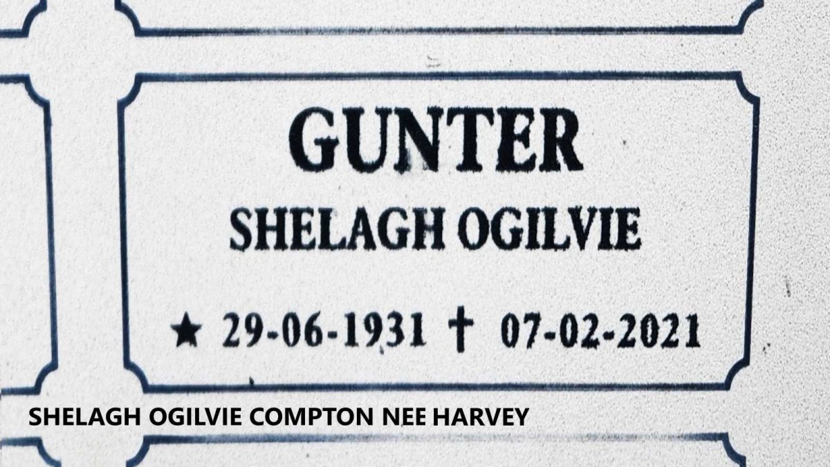 GUNTER Shelagh Ogilvie Compton nee HARVEY 1931-2021