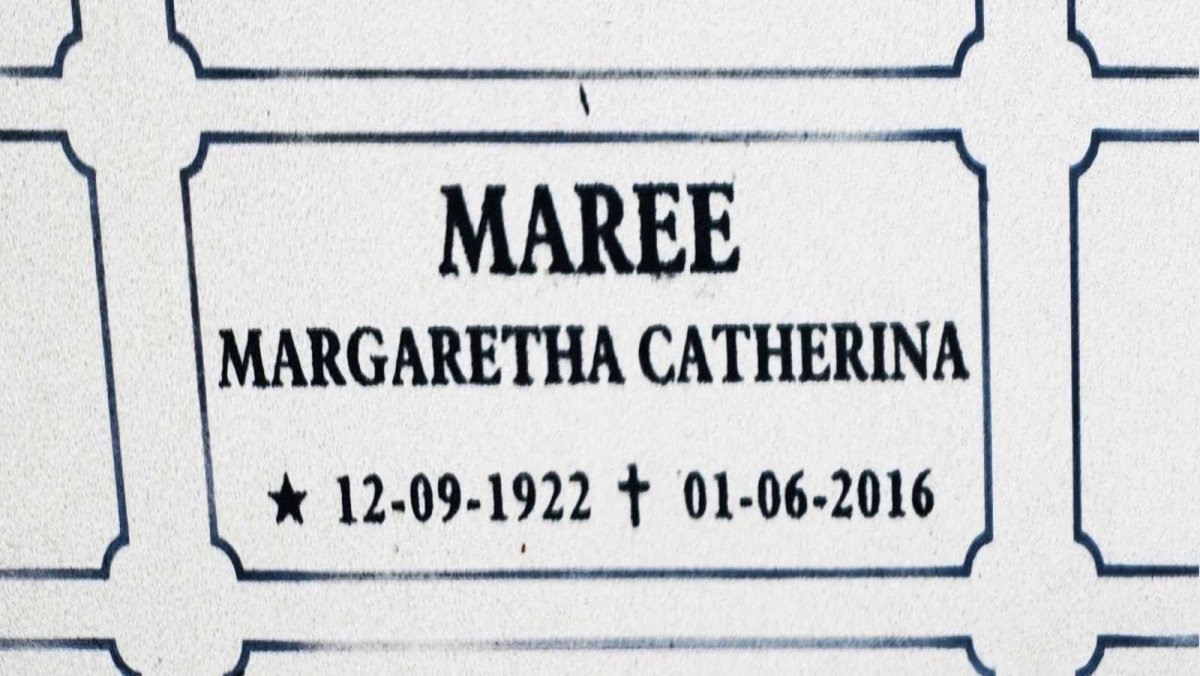 MAREE Margaretha Catherina 1922-2016