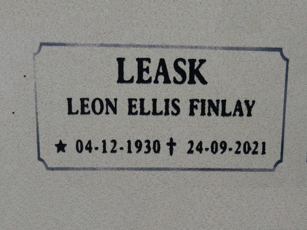 LEASK Leon Ellis Finlay 1930-2021