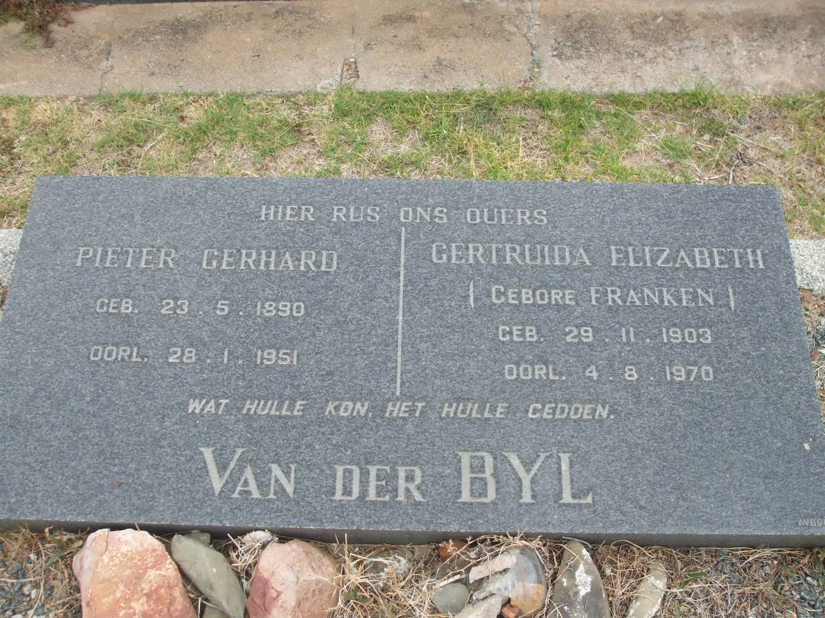BYL Pieter Gerhard, van der 1890-1951 &amp; Gertruida Elizabeth FRANKEN 1903-1970