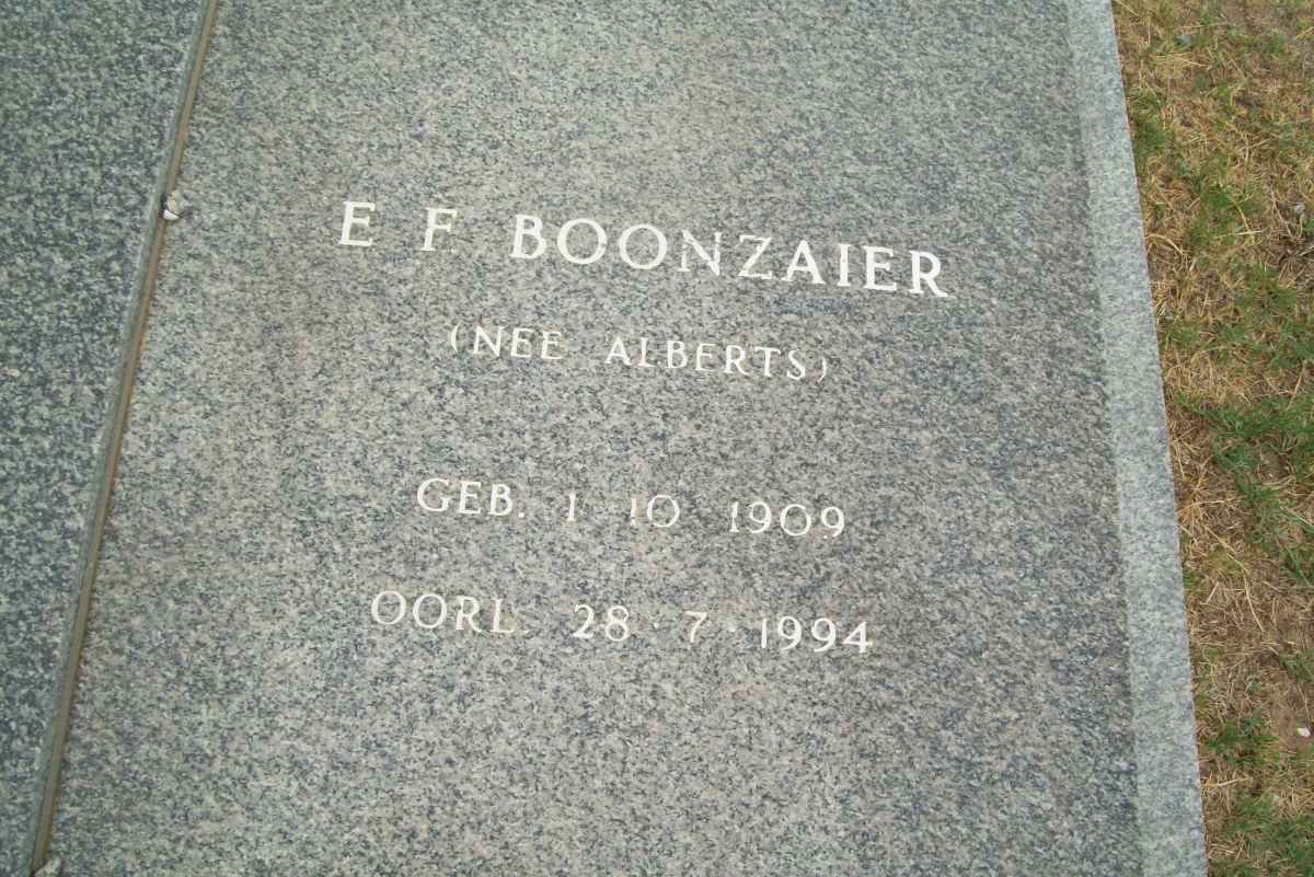 BOONZAIER E.F. nee ALBERTS 1909-1994