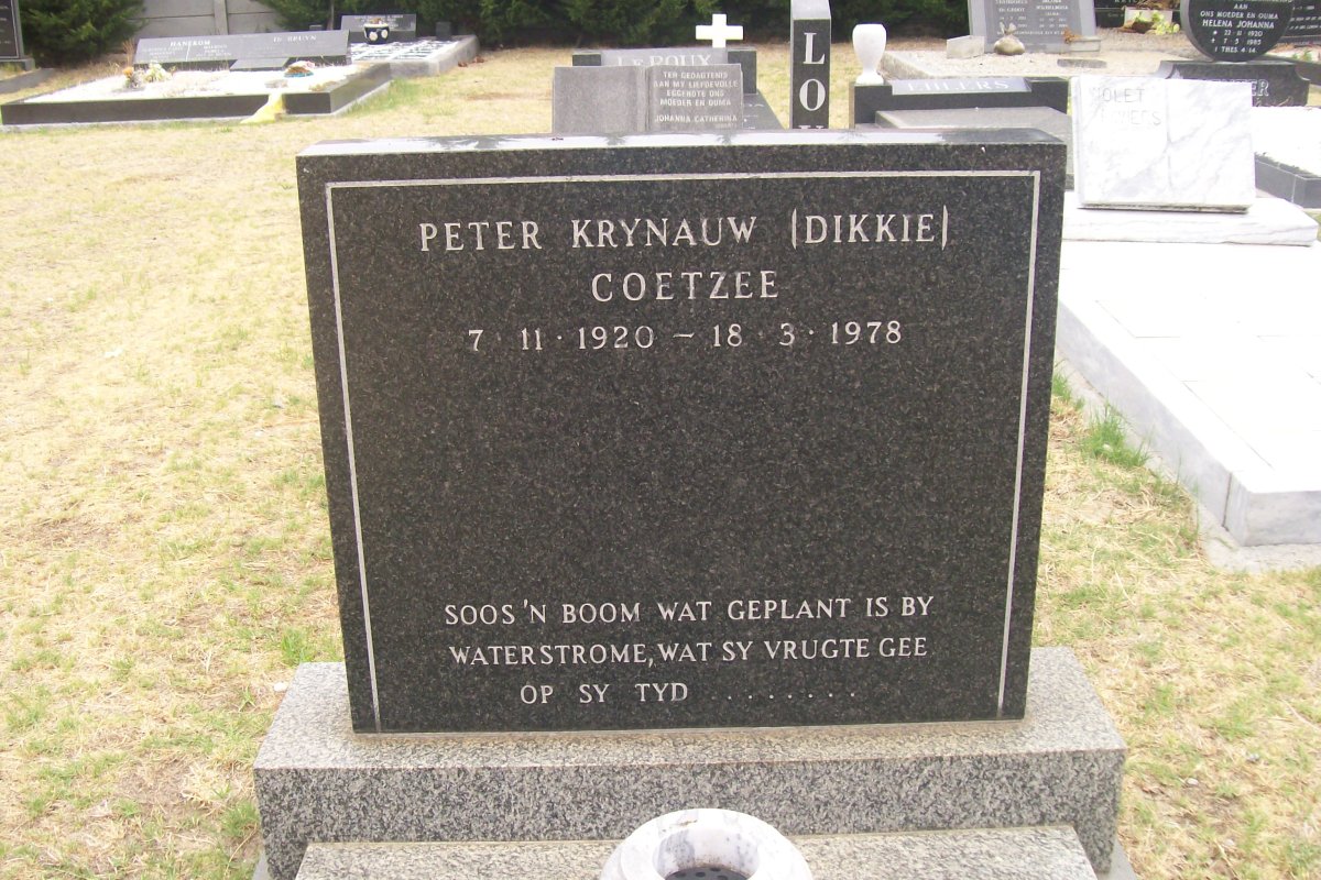 COETZEE Peter Krynauw 1920-1978