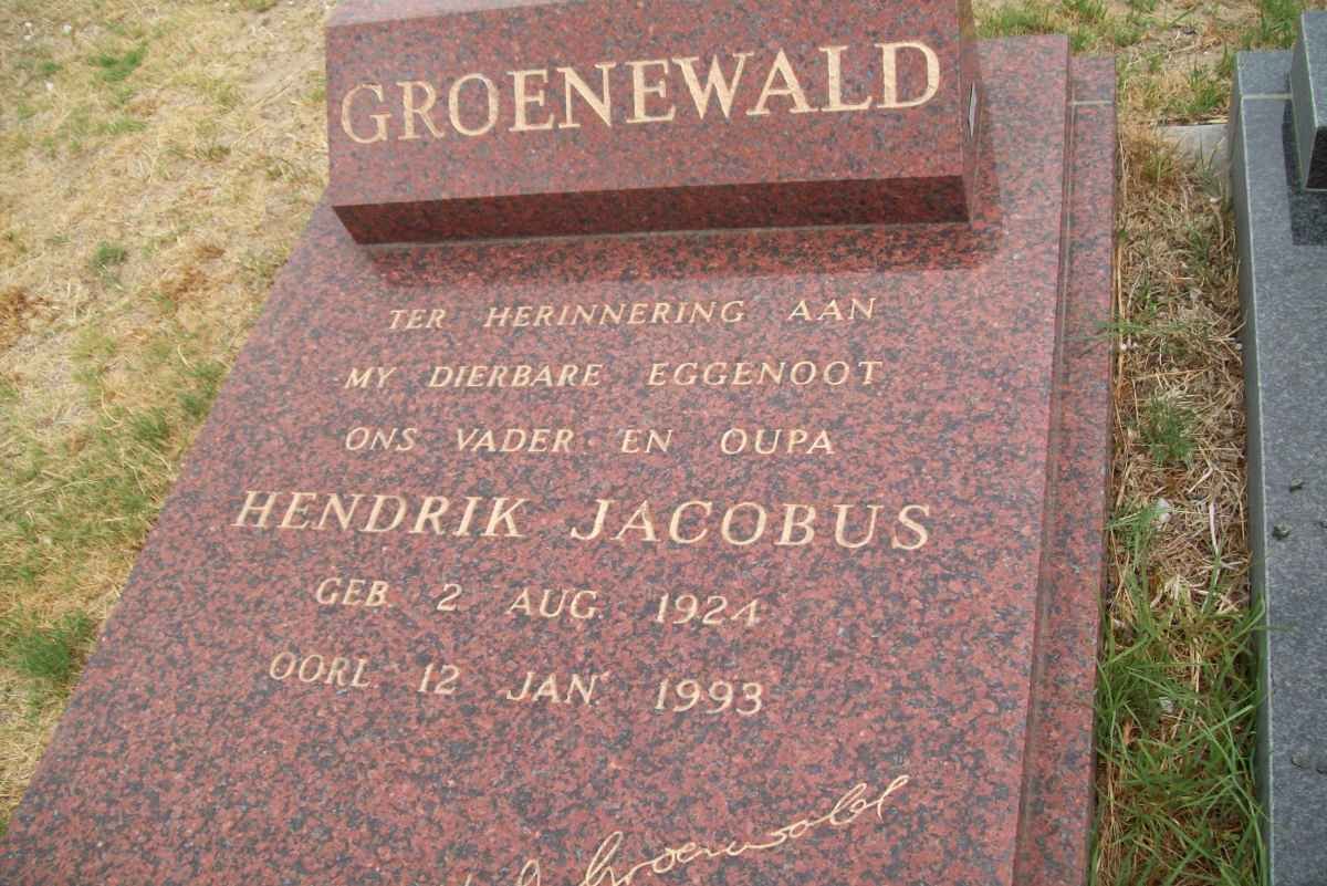 GROENEWALD Hendrik Jacobus 1924-1993