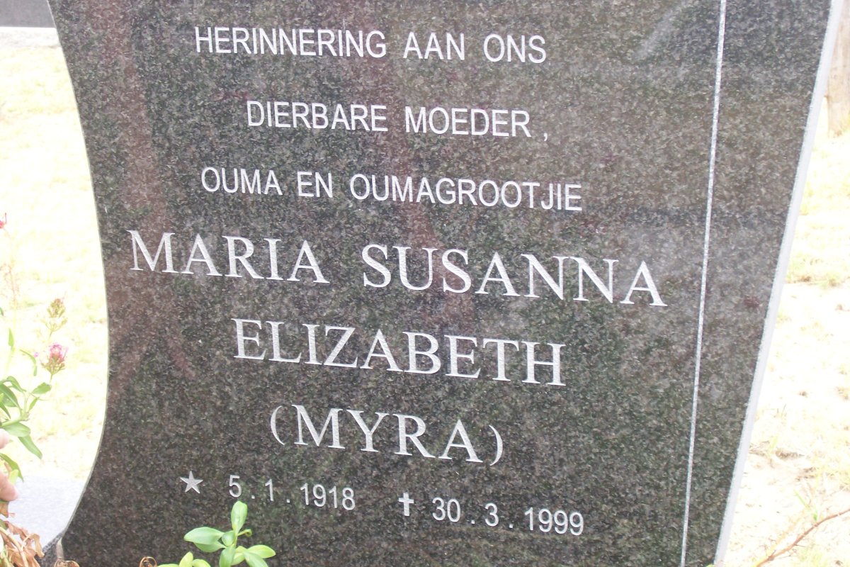 JOUBERT Maria Susanna Elizabeth 1918-1999
