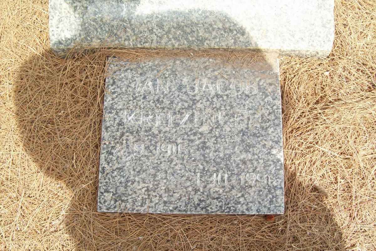 KRITZINGER Jan Jacob 1916-1991