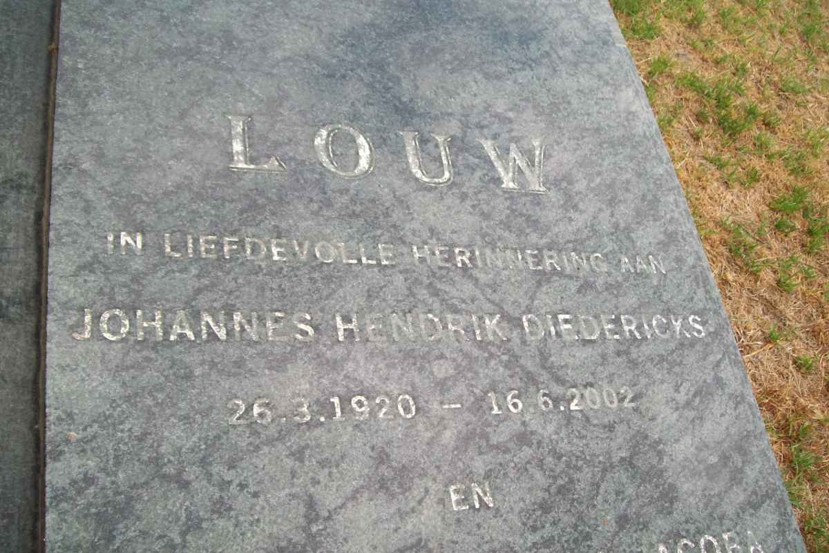LOUW Johannes Hendrik Diedericks 1920-2002 &amp; Johanna Catharina Jacoba VISSER 1925-