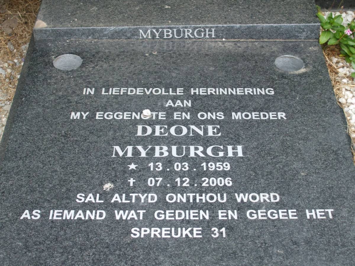 MYBURGH Deone 1959-2006