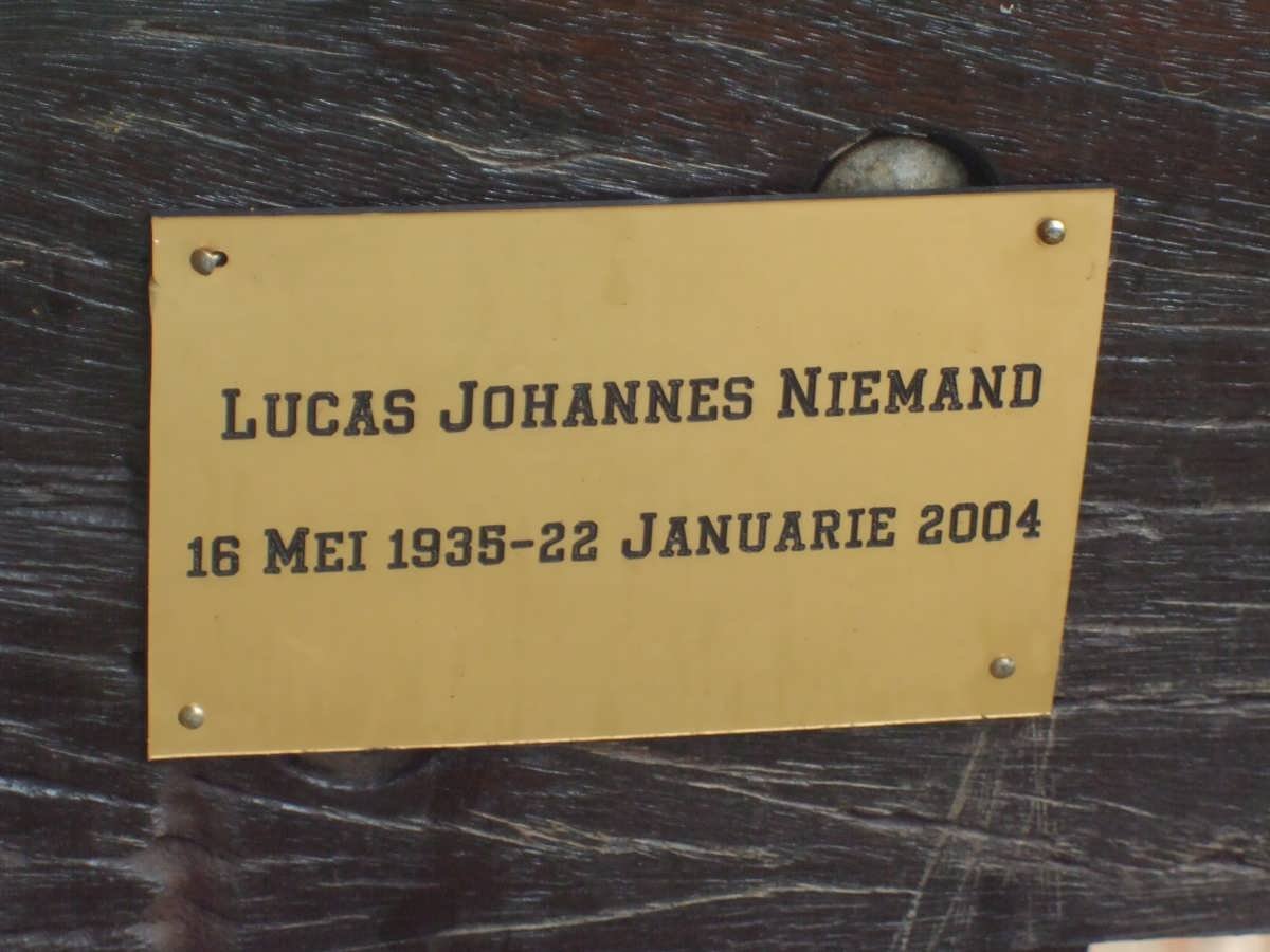 NIEMAND Lucas Johannes 1953-2004