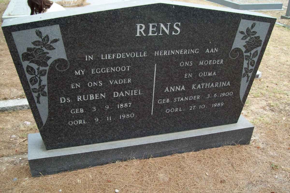 RENS Ruben Daniël 1887-1980 &amp; Anna Katharina STANDER 1900-1989