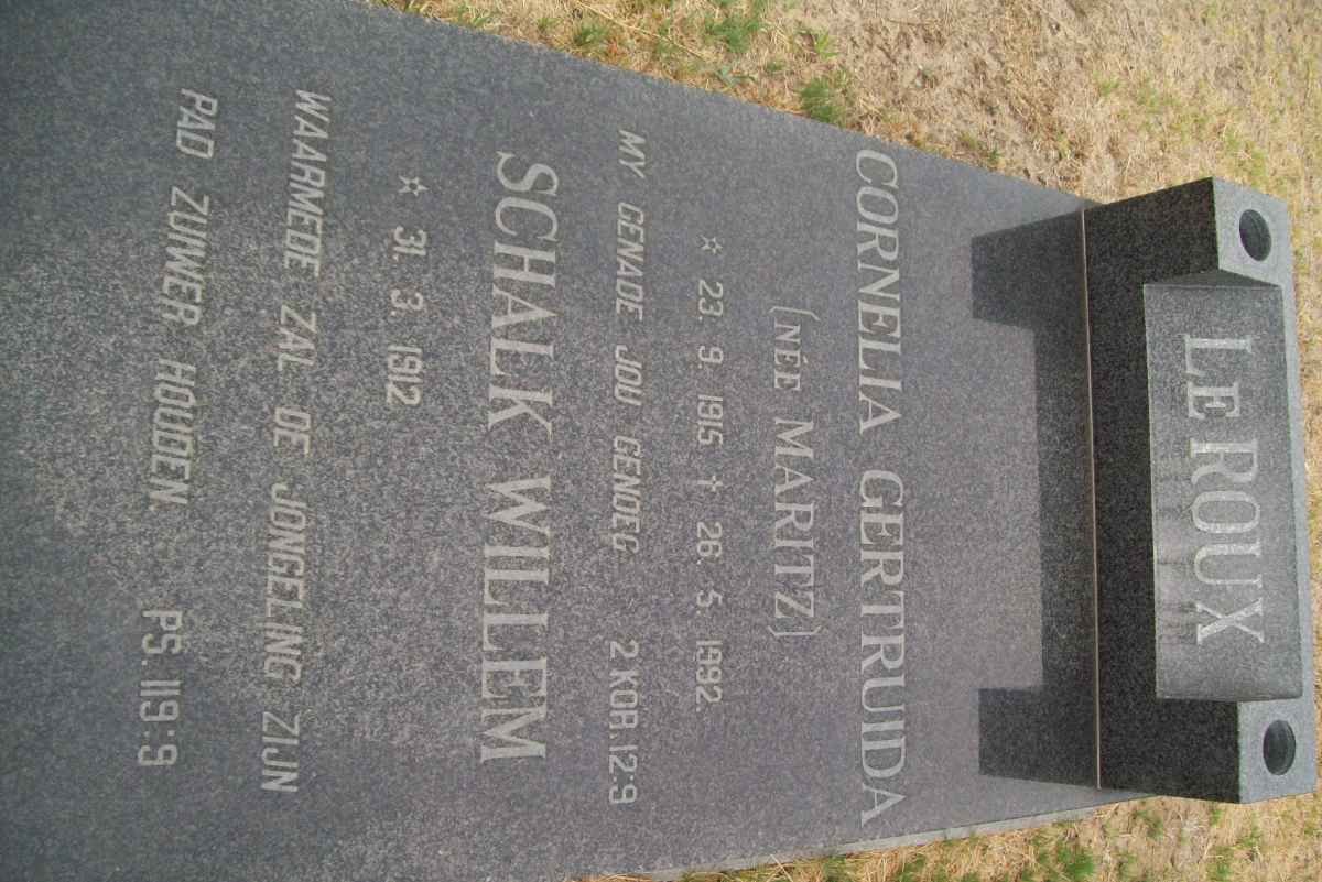 ROUX Schalk Willem, le 1912- &amp; Cornelia Gertruida MARITZ 1915-1992