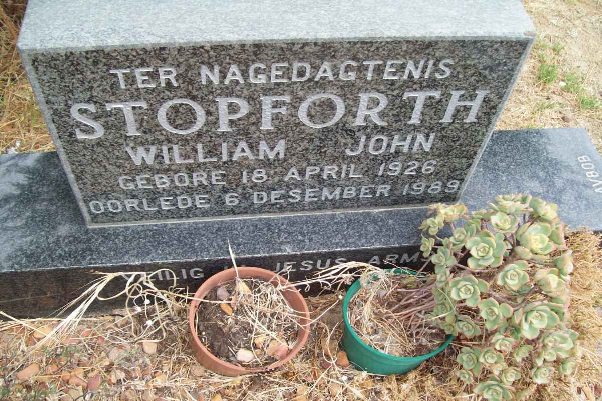 STOPFORTH William John 1926-1989