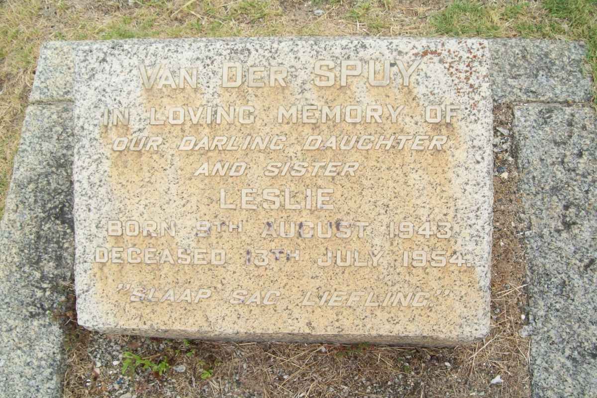 SPUY Leslie, van der 1943-1954