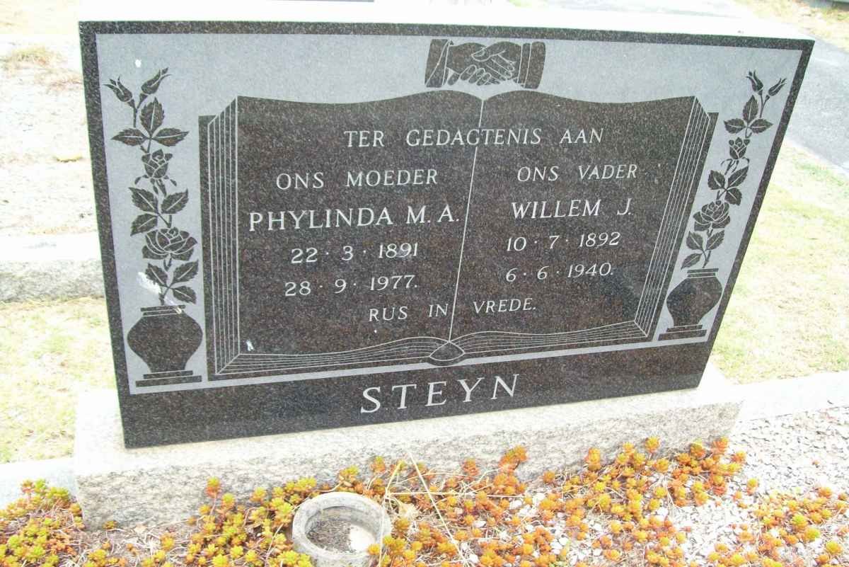 STEYN Willem J. 1892-1940 &amp; Phylinda M.A. 1891-1977